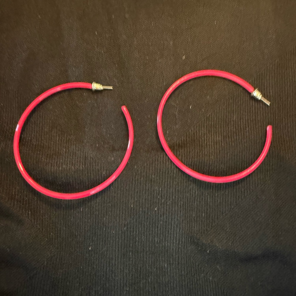 Hot Pink Hoop Earrings